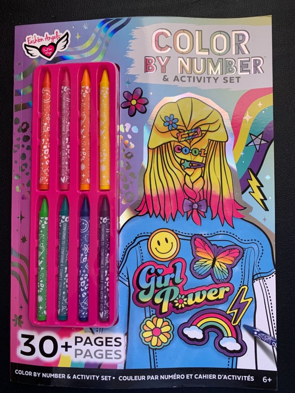 Fashion Angels Color By Number & Activity Set With Crayons 30+ Pages Girl Power